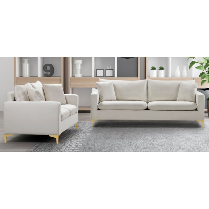 Meridian Furniture Naomi Cream 2pc Living Room Set MRD-633-LR-S12