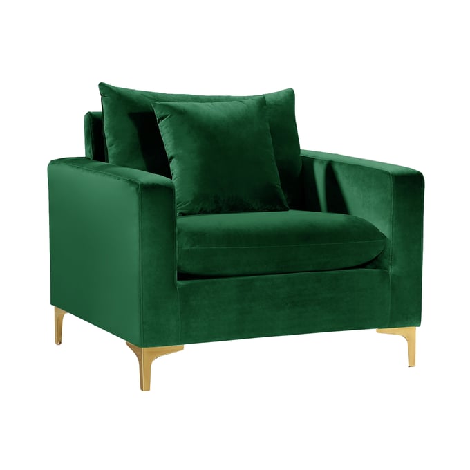 Design Edge Aramac  Green Velvet Chair DE-23030644