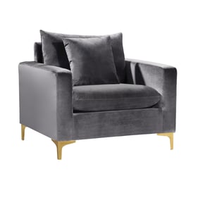 Design Edge Aramac  Grey Velvet Chair