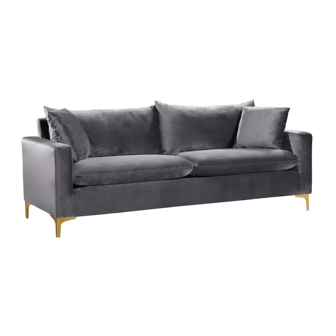 Meridian Furniture Naomi Grey Velvet Sofa MRD-633GREY-S