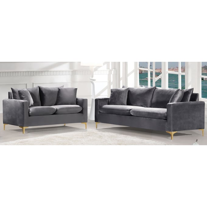 Meridian Furniture Naomi Grey 2pc Living Room Set MRD-633-LR-S7