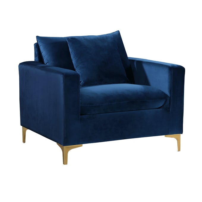 Design Edge Aramac  Navy Velvet Chair DE-22780404