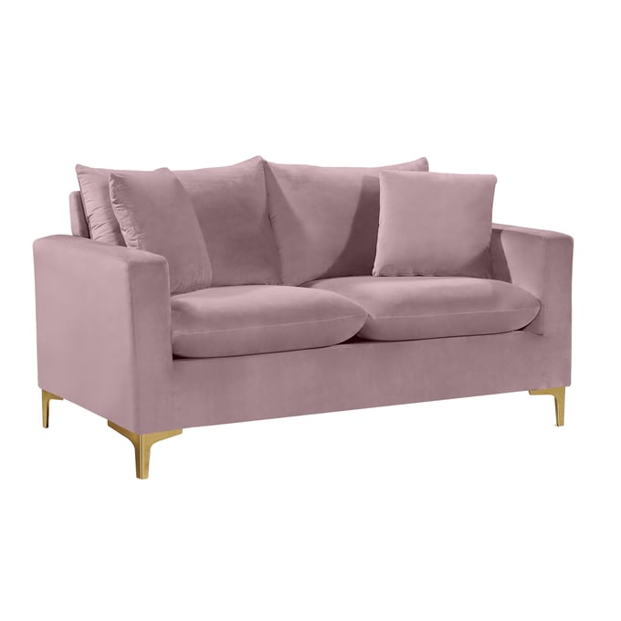 Design Edge Aramac  Pink Velvet Loveseat DE-22780364