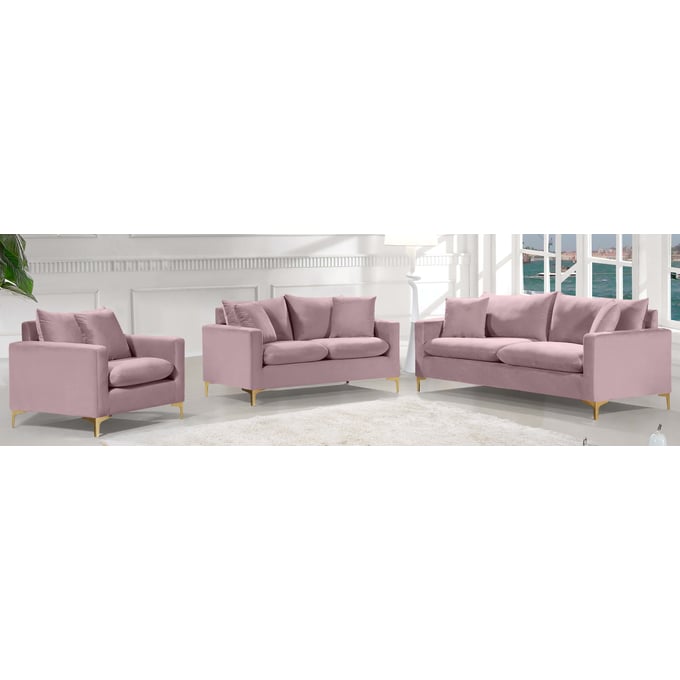 Meridian Furniture Naomi Pink 3pc Living Room Set MRD-633-LR-S4