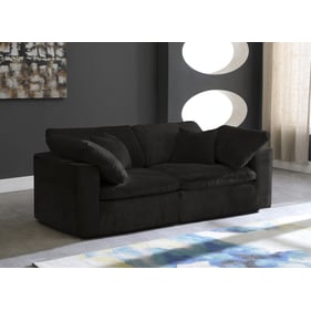 Meridian Furniture Cozy Black Cloud Like Comfort Modular 2pc Sofa