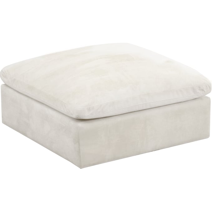 Meridian Furniture Cozy Cream Velvet Ottoman MRD-634CREAM-OTT