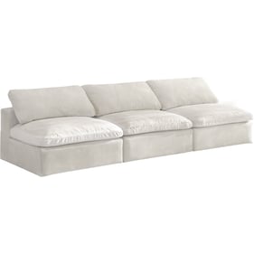 Meridian Furniture Cozy Cream Cloud Like Comfort Modular Armless Sofa