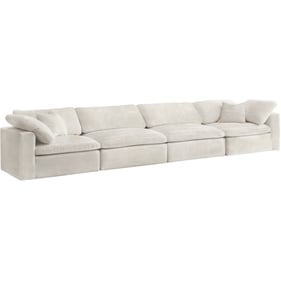 Meridian Furniture Cozy Cream Cloud Like Comfort Modular 4pc Sofa