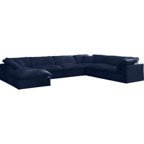 Meridian Furniture Cozy Navy Cloud Like Comfort 7pc Modular Sectional