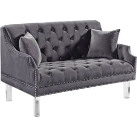 Design Edge Clermont  Grey Velvet Loveseat