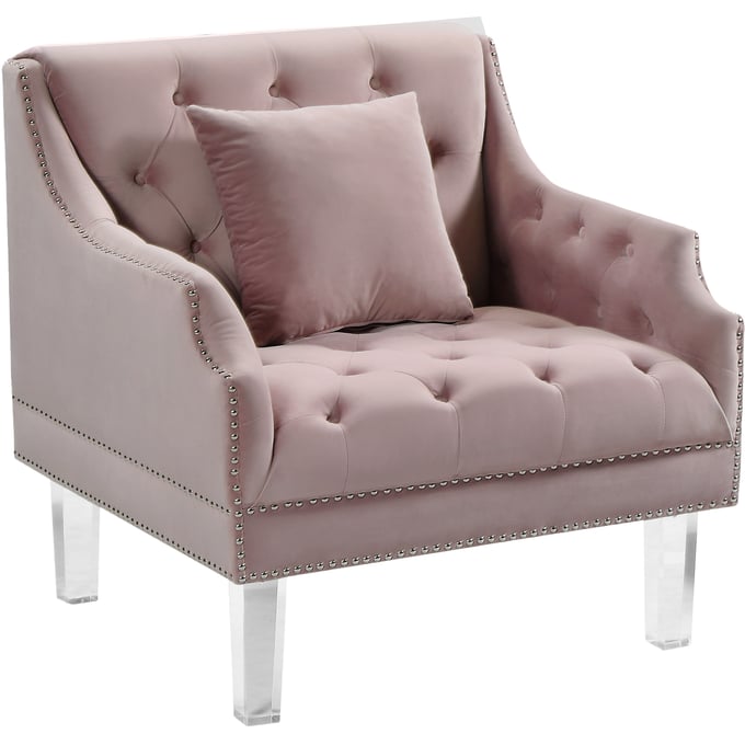 Design Edge Clermont  Pink Velvet Chair DE-22781047