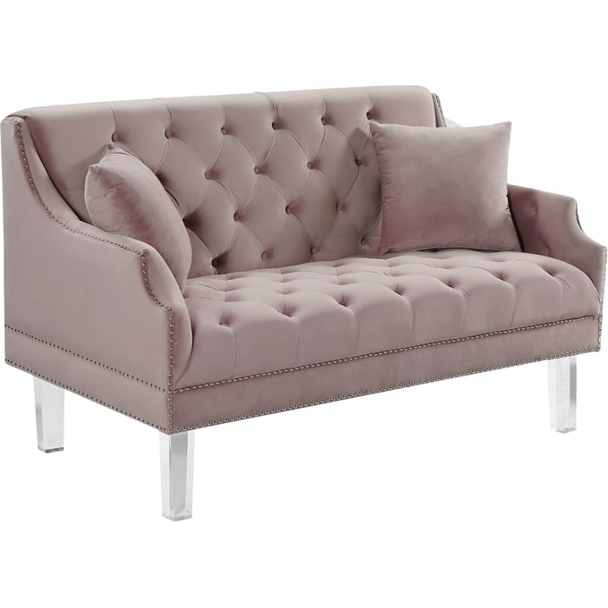 Meridian Furniture Roxy Pink Velvet Loveseat MRD-635PINK-L