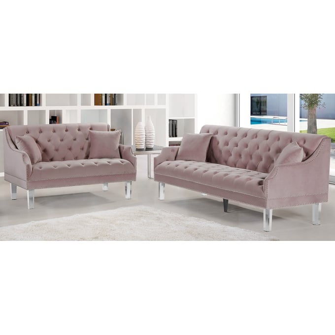 Meridian Furniture Pink 2pc Pink Living Room Set MRD-635-LR-S5