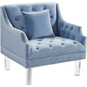 Design Edge Clermont  Sky Blue Velvet Chair