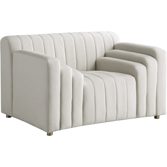 Meridian Furniture Naya Cream Velvet Chair MRD-637CREAM-C