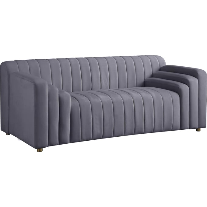 Meridian Furniture Naya Grey Velvet Loveseat MRD-637GREY-L