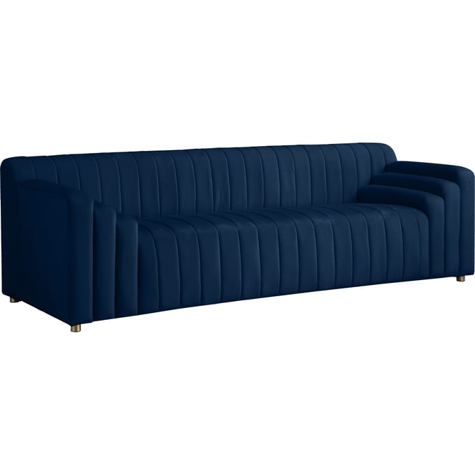 Meridian Furniture Naya Navy Velvet Sofa MRD-637NAVY-S