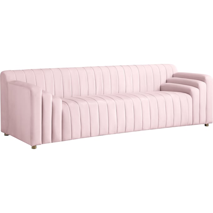 Meridian Furniture Naya Pink Velvet Sofa MRD-637PINK-S