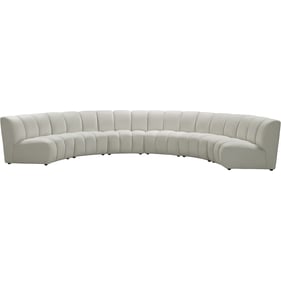 Meridian Furniture Infinity Cream Velvet 6pc Modular Sectional