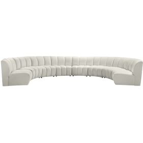 Meridian Furniture Infinity Cream Velvet 8pc Modular Sectional