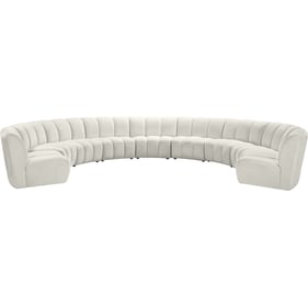 Meridian Furniture Infinity Cream Velvet 9pc Modular Sectional