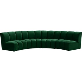 Meridian Furniture Infinity Green Velvet 4pc Modular Sectional