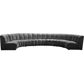 Meridian Furniture Infinity Grey Velvet 7pc Modular Sectional