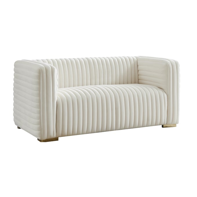 Meridian Furniture Ravish Cream Velvet Loveseat MRD-640CREAM-L