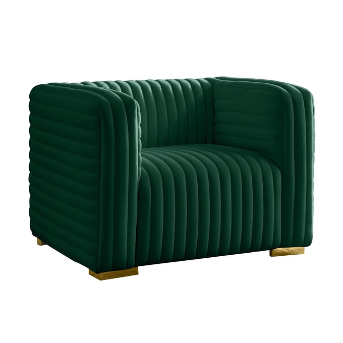 Meridian Furniture Ravish Green Velvet Chair MRD-640GREEN-C