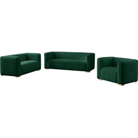 Meridian Furniture Ravish Green Velvet 3pc Living Room Set