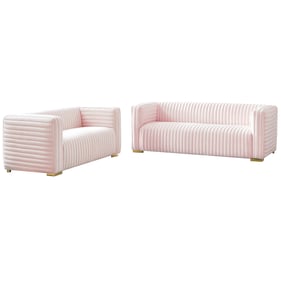 Meridian Furniture Ravish Pink Velvet 2pc Living Room Set