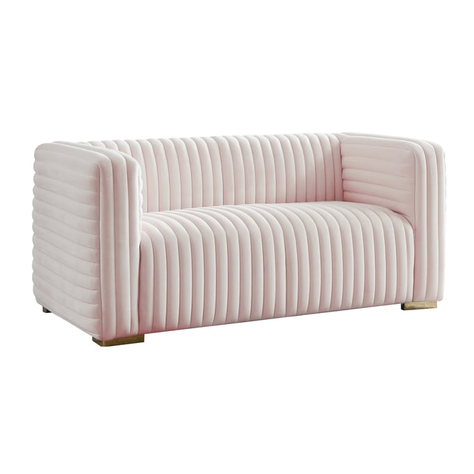 Meridian Furniture Ravish Pink Velvet Loveseat MRD-640PINK-L