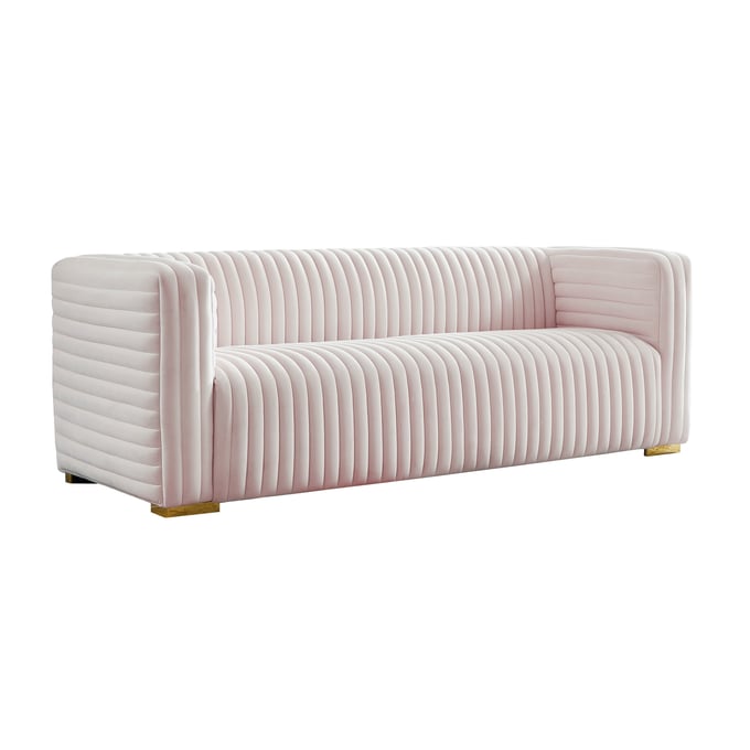 Meridian Furniture Ravish Pink Velvet Sofa MRD-640PINK-S