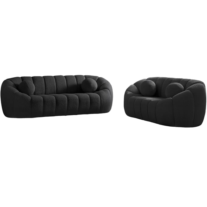 Meridian Furniture Elijah Black Fabric 2pc Living Room Set MRD-644Black-LR-S2