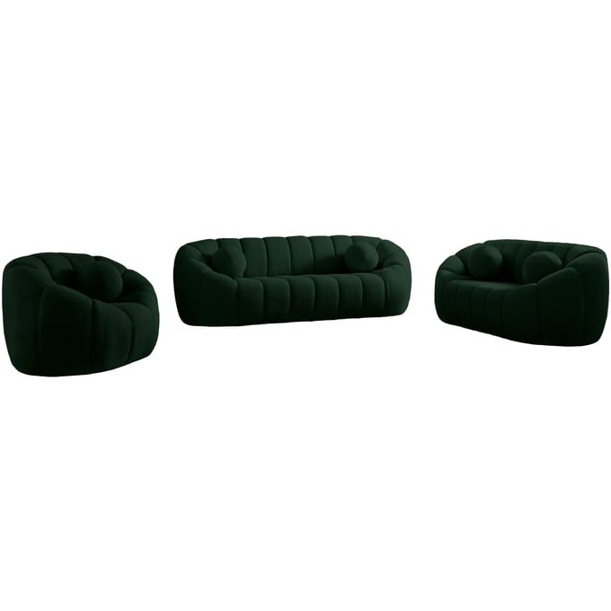 Meridian Furniture Elijah Green Fabric 3pc Living Room Set MRD-644Green-LR-S1