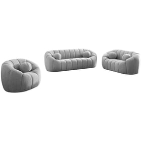 Meridian Furniture Elijah Grey Fabric 3pc Living Room Set