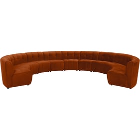 Meridian Furniture Limitless Cognac Velvet 11pc Modular Sectional