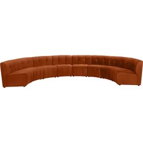 Meridian Furniture Limitless Cognac Velvet 8pc Modular Sectional