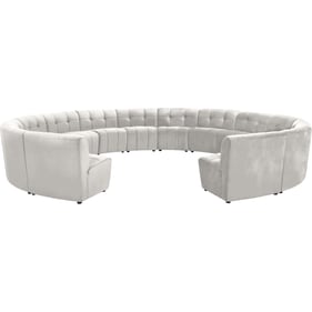 Meridian Furniture Limitless Cream Velvet 14pc Modular Sectional