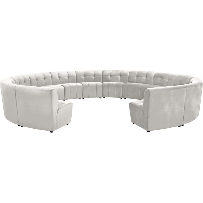 Meridian Furniture Limitless Cream Velvet 14pc Modular Sectional MRD-645CREAM-14PC