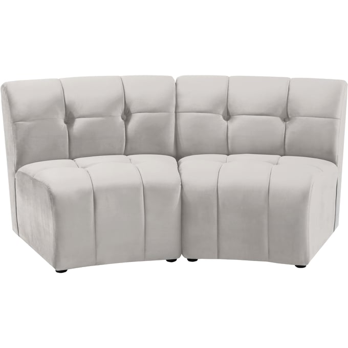 Meridian Furniture Limitless Cream Velvet 2pc Modular Loveseat MRD-645CREAM-2PC