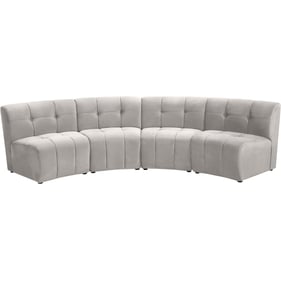 Meridian Furniture Limitless Cream Velvet 4pc Modular Sectional