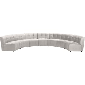 Meridian Furniture Limitless Cream Velvet 7pc Modular Sectional