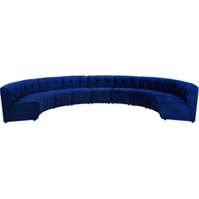 Meridian Furniture Limitless Navy Velvet 9pc Modular Sectional