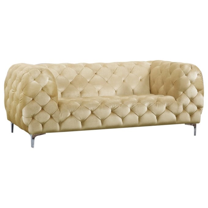 Meridian Furniture Mercer Beige Velvet Loveseat MRD-646BE-L