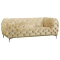 Yass Beige Velvet Loveseat