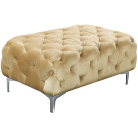 Meridian Furniture Mercer Beige Velvet Ottoman