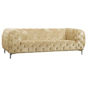 Meridian Furniture Mercer Beige Velvet Sofa