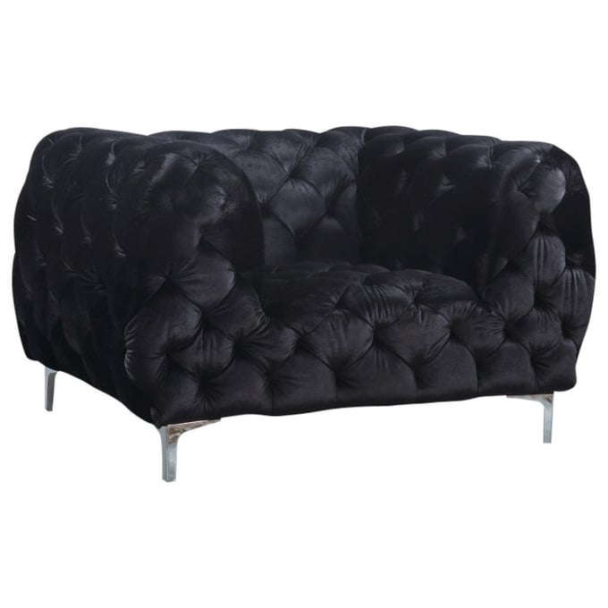 Meridian Furniture Mercer Black Velvet Chair MRD-646BL-C