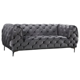 Meridian Furniture Mercer Grey Velvet Loveseat